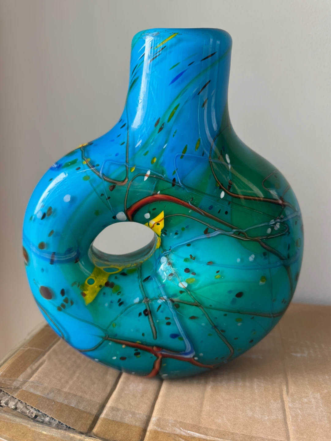 Hand made glass Artisan vase