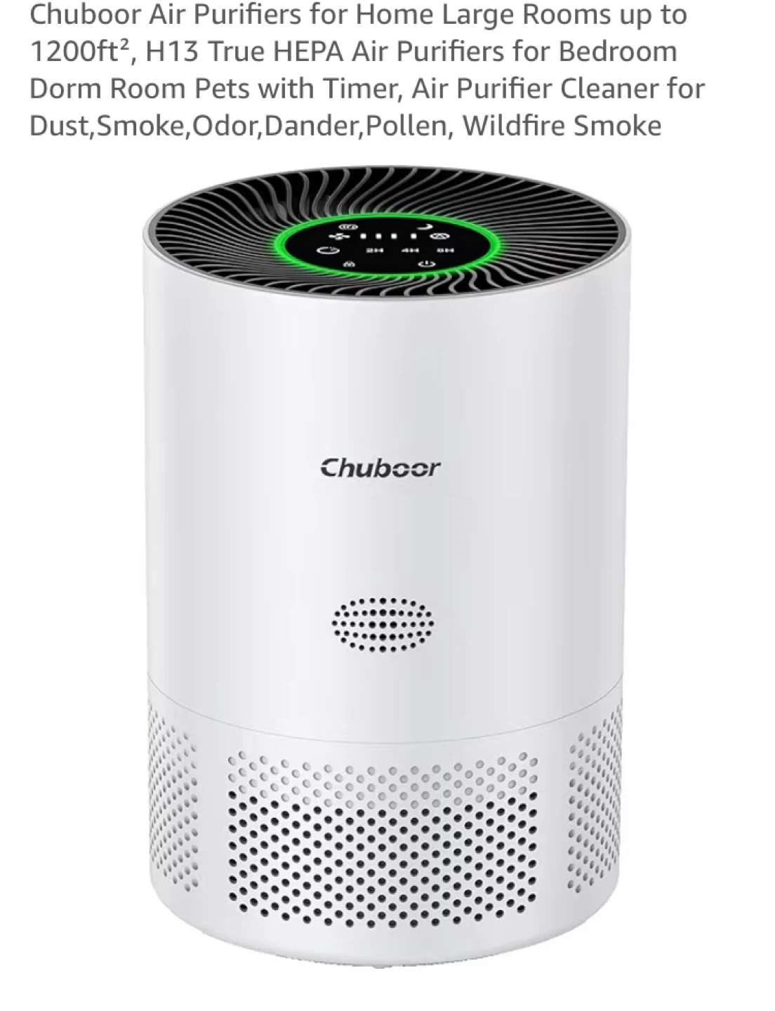 Chuboor PJ01Air Purifier for Large Rooms ,H13 True HEPA 1200ft”