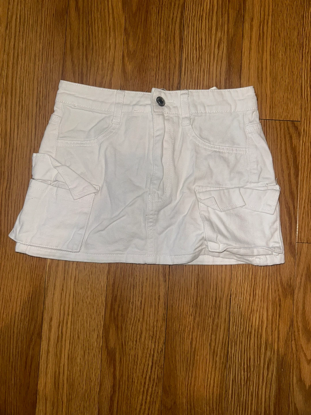 White Cargo Mini Skirt - XXS