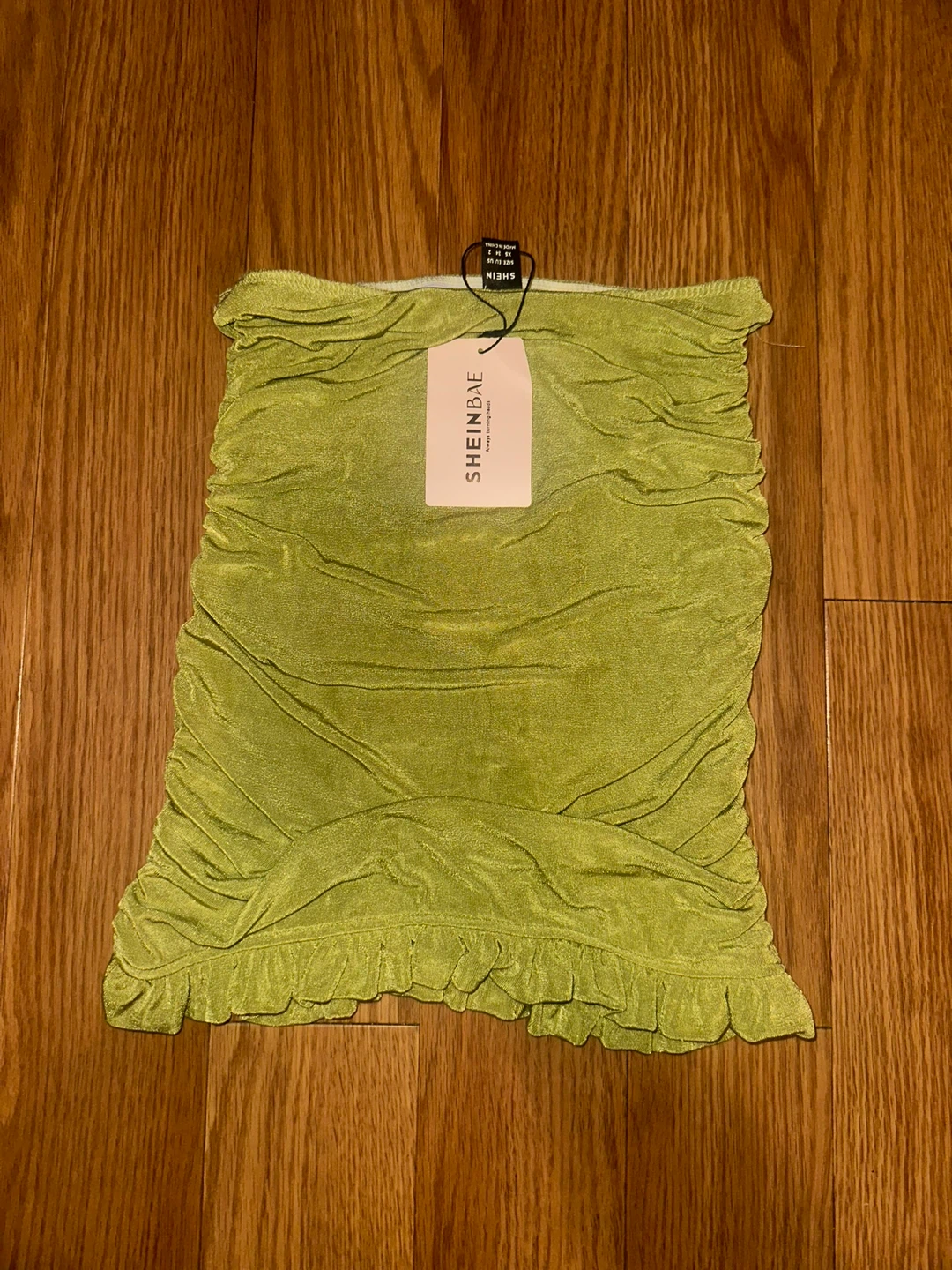 Lime Green Ruffle Mini Skirt Size XSmall