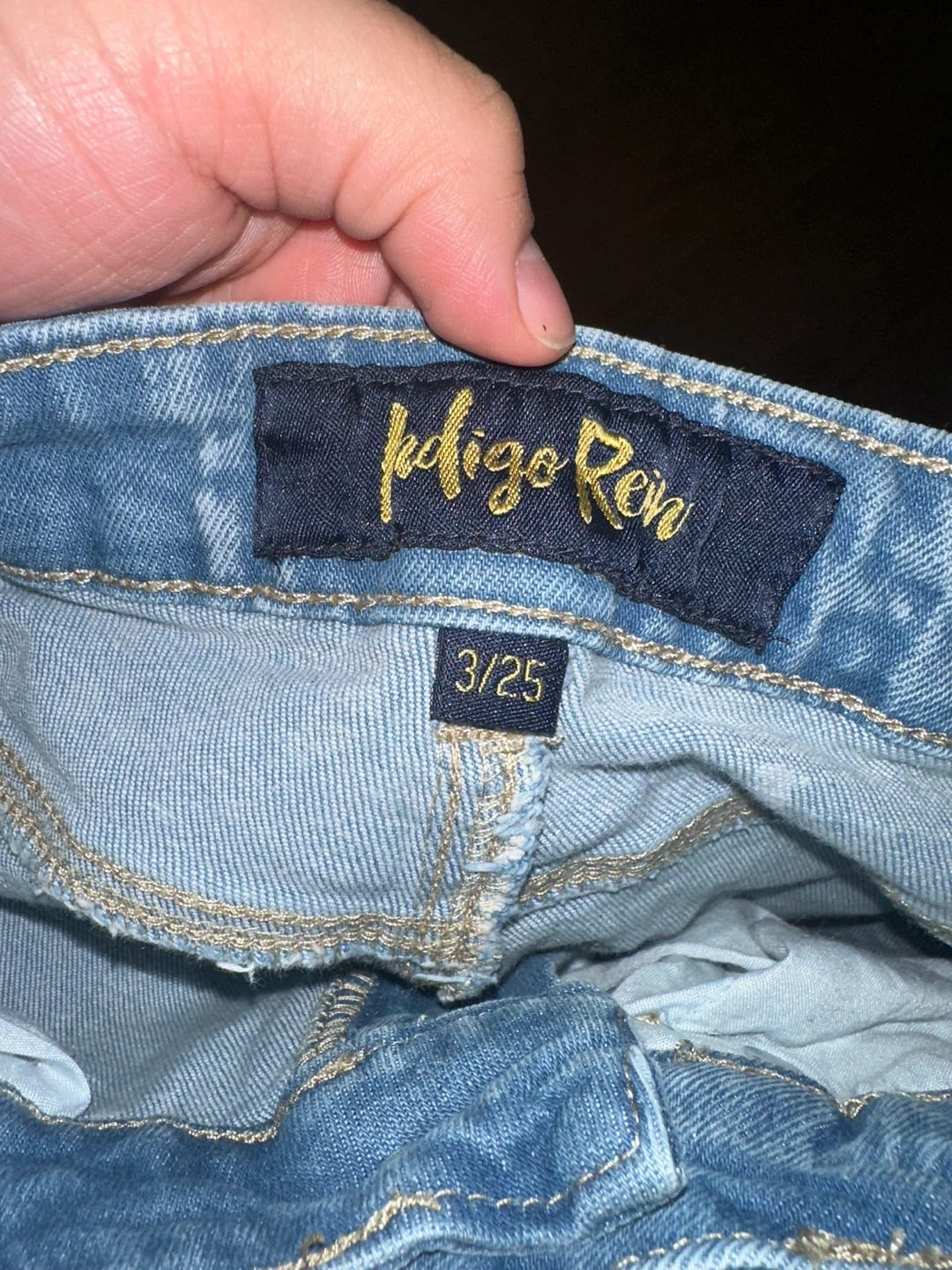 Indigo Rein Bell Bottom Jeans Size 3/25 - photo 2