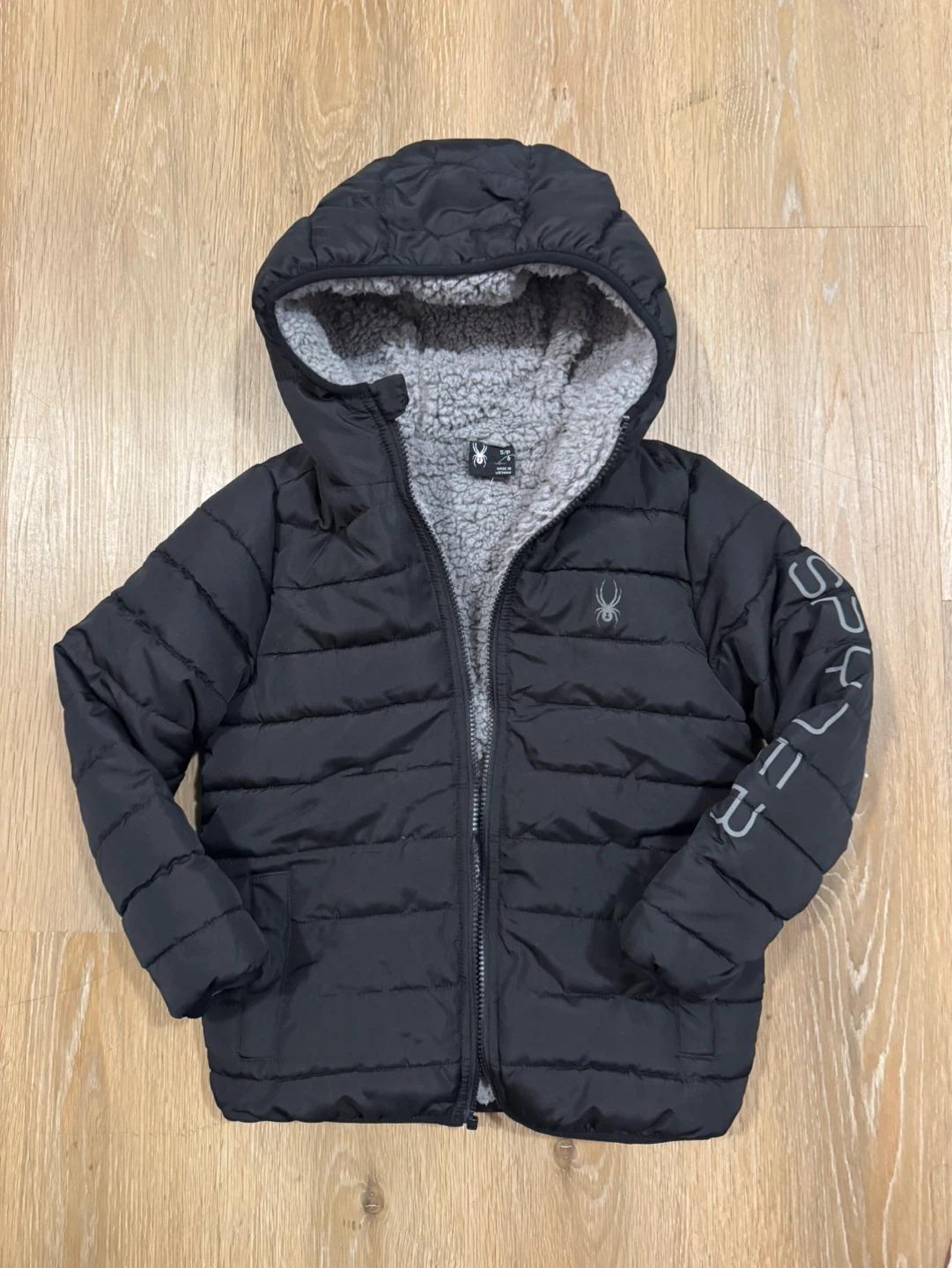 Spyder Black Jacket for Kids Size 6 (Small)