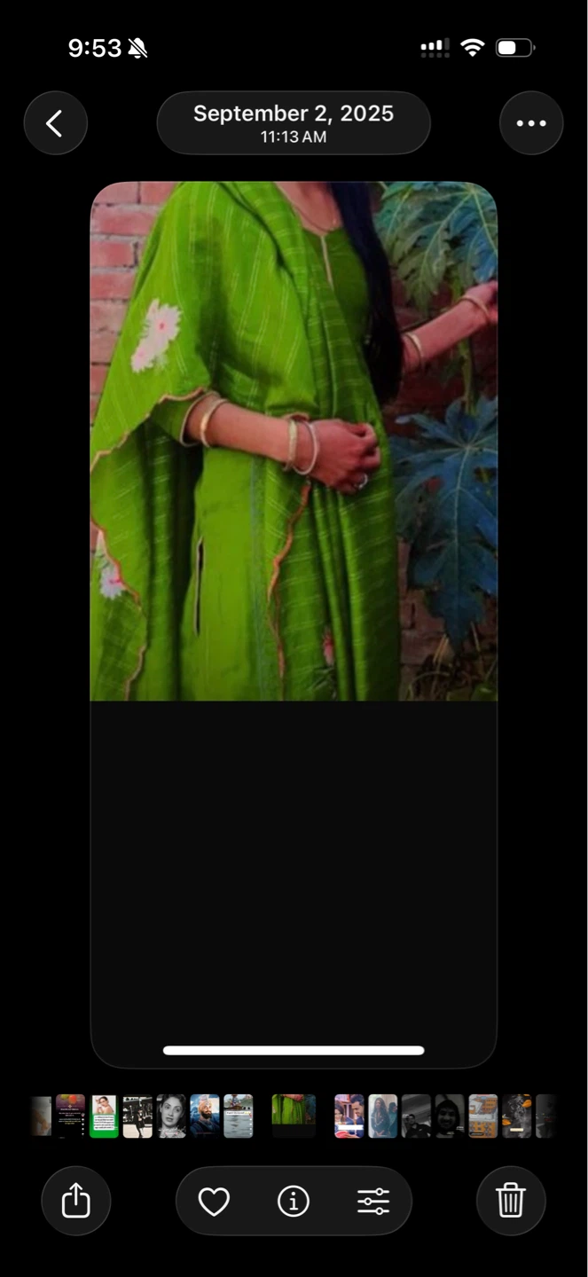 Green Kurti with White Floral Embroidery