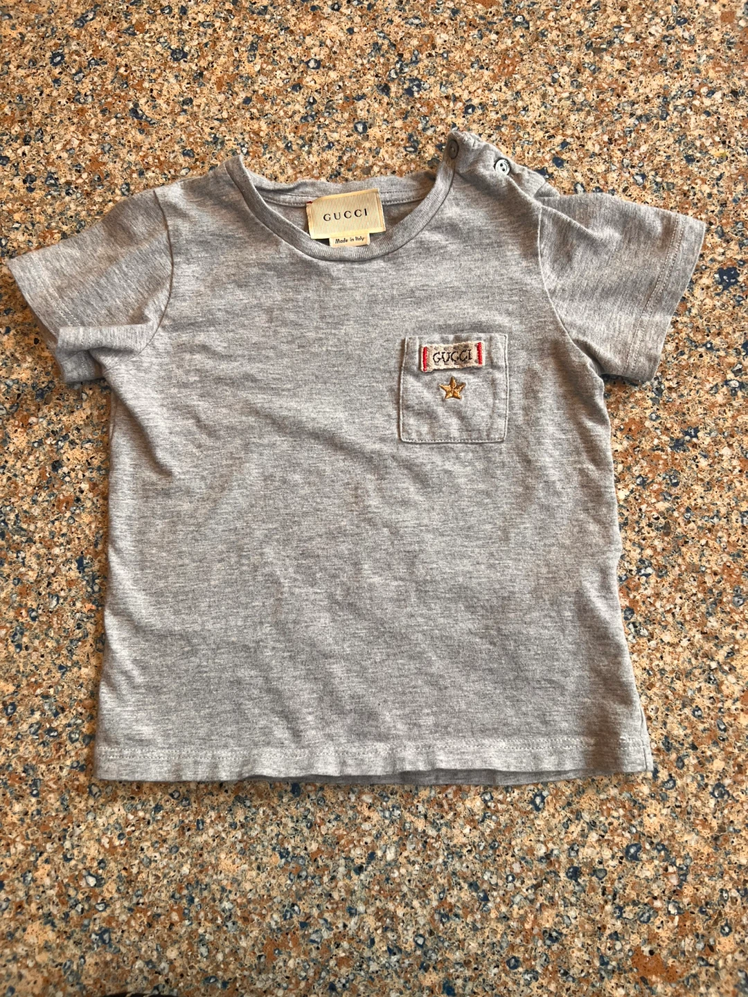 Original and authentic Gucci Baby Grey Cotton T-Shirt