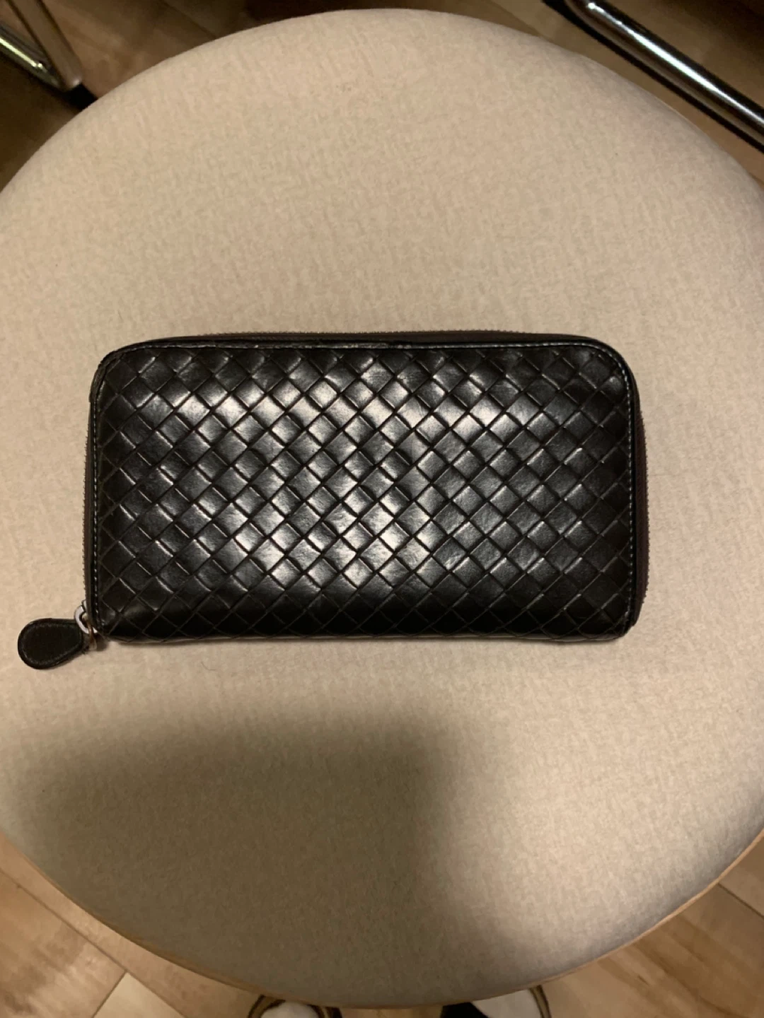 Botega Veneta Intrecciato Leather Zip Around Wallet