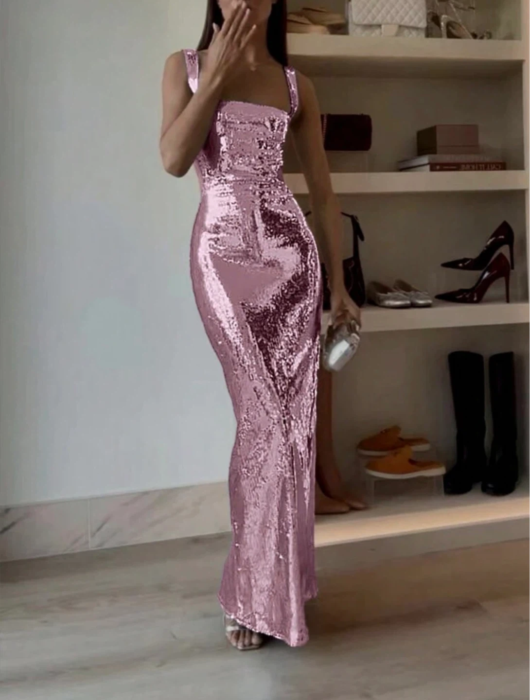 Pink Sequin Maxi Dress - photo 2