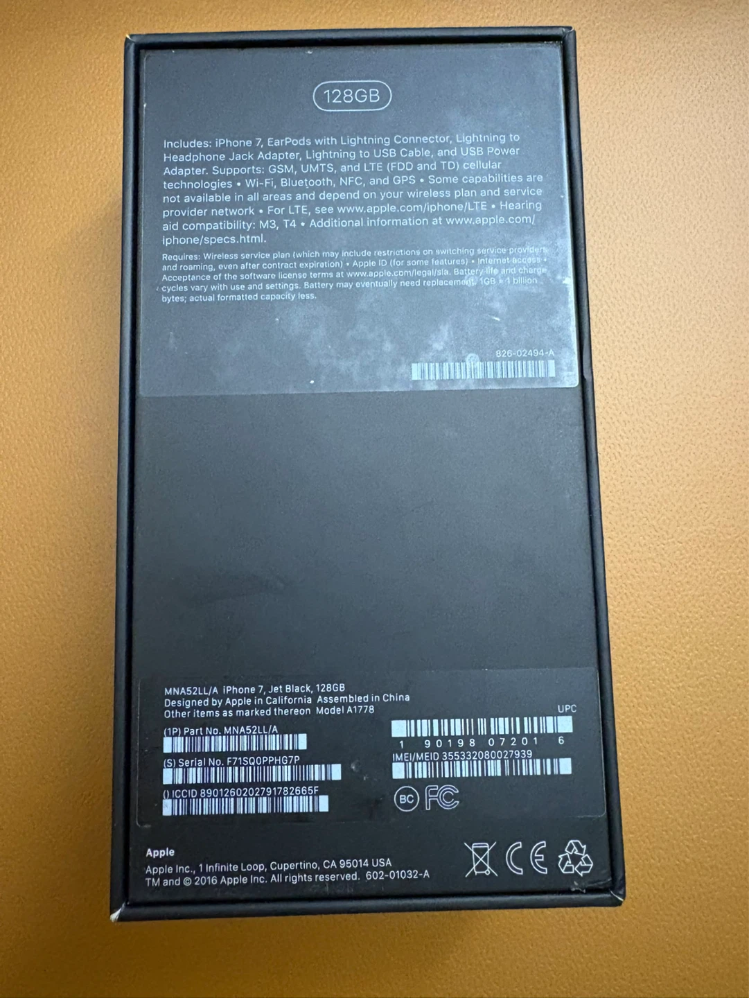 Apple iPhone 7 128GB battery life 100% + clear phone case - photo 3