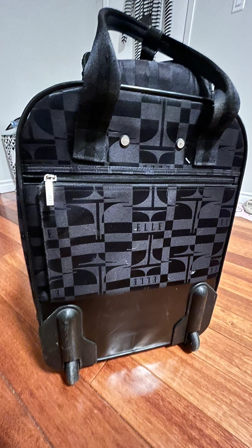 ELLE Black Patterned Rolling Carry-On Luggage - photo 2
