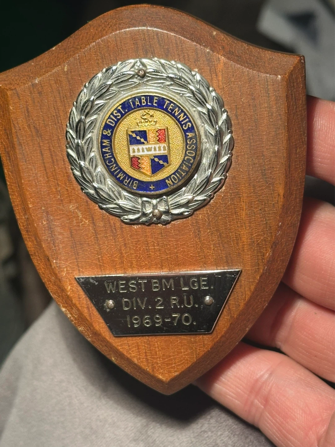 birmingham&dist table tennis association west bm 1969/70 award