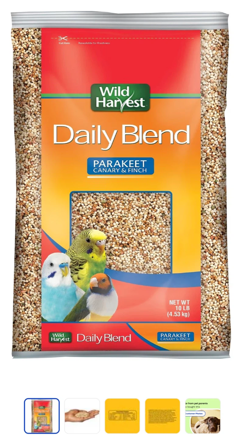 Wild Harvest Daily Blend Parakeet Canary & Finch Bird Food