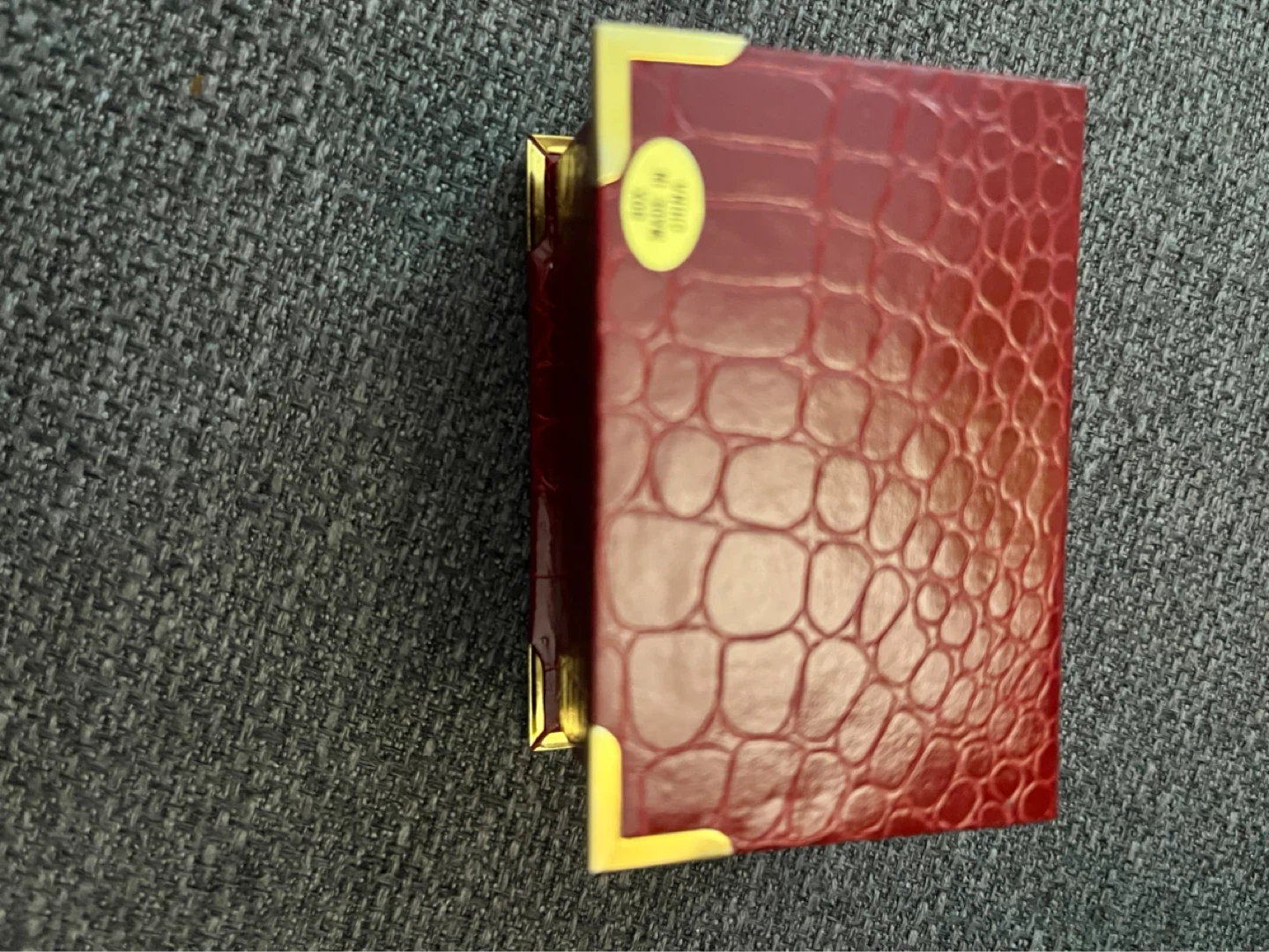 Red Faux Croc Jewellery Box with Gold Corners - photo 4