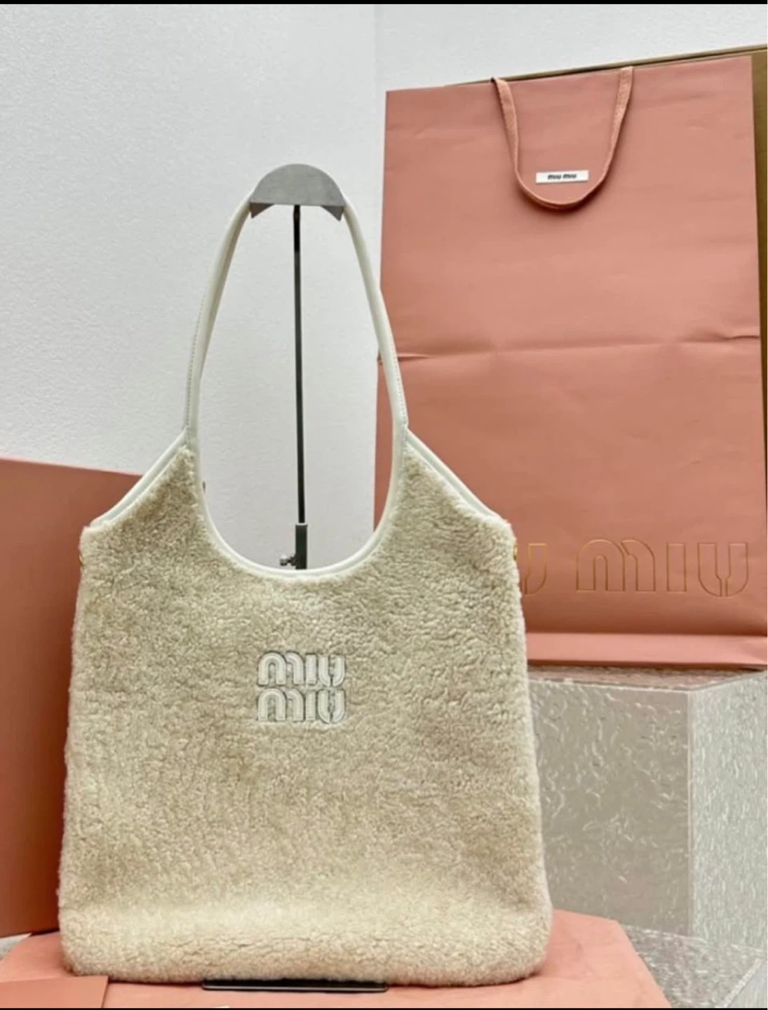 Miu Miu Shearling Tote Bag