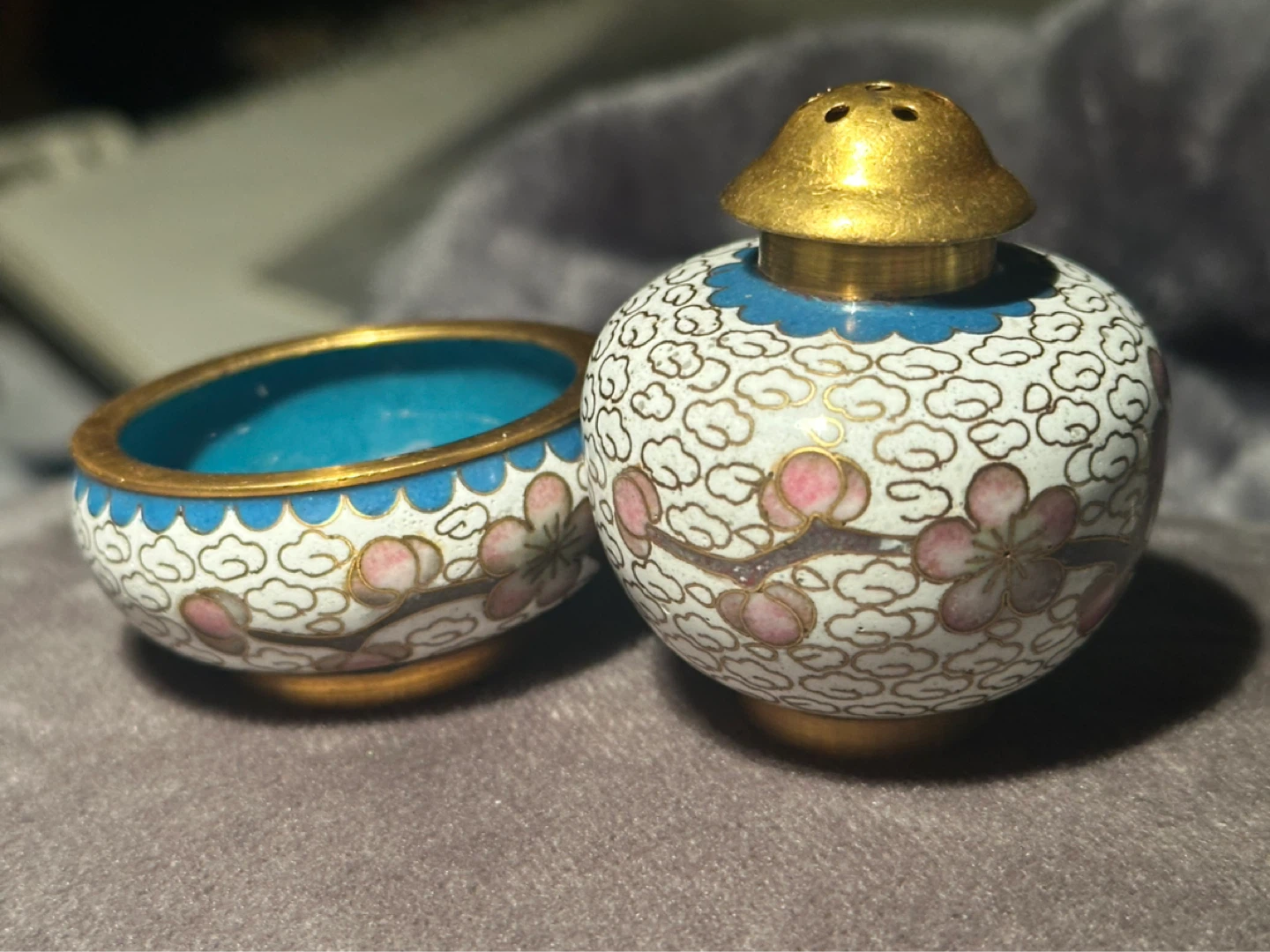 cloisonne Ooen Salt and Pepper