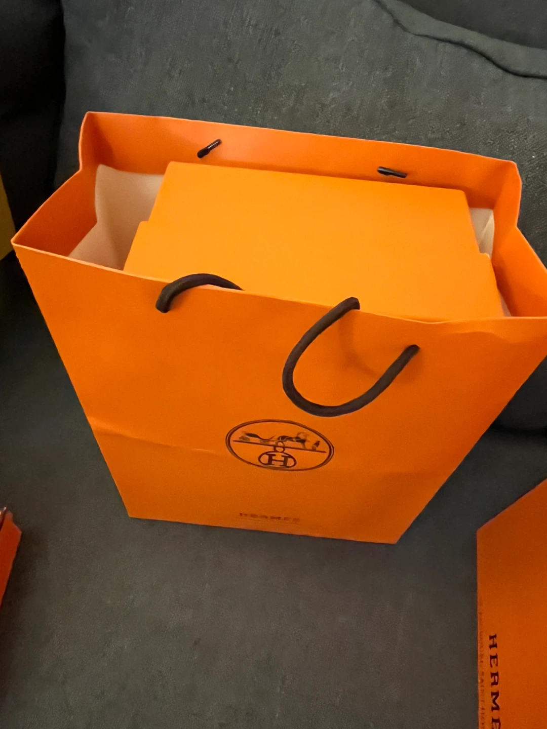 🌱 Hermès Orange Shopping Bags and Boxes
