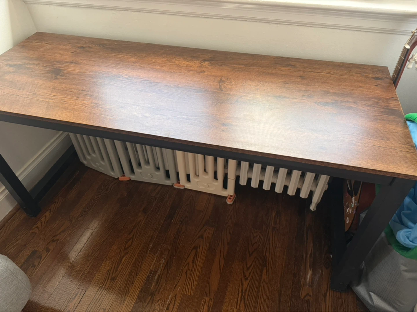 Wood Top Desk with Metal Frame