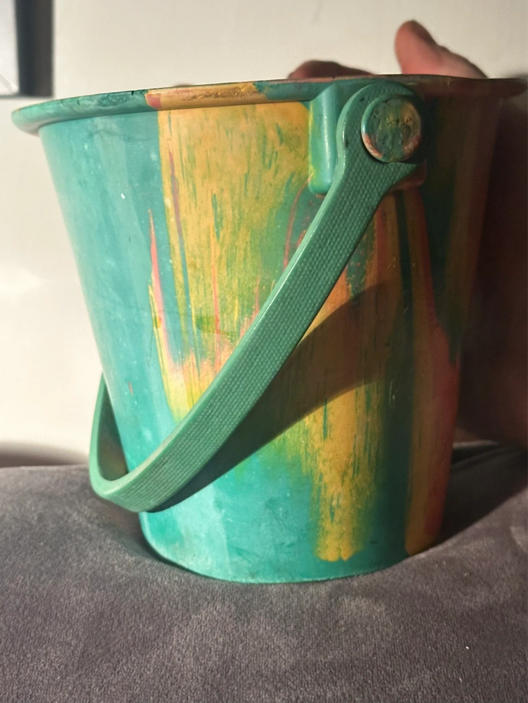 Mid-century Viceroy Canada Vintage Rainbow Rubber Sand Pail - photo 2