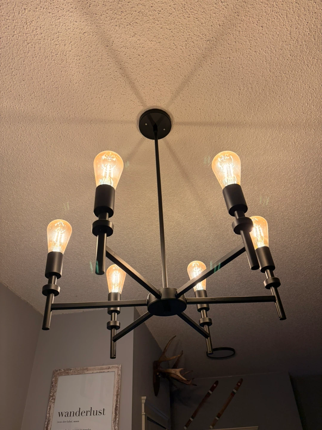 Black 6-Light Chandelier - photo 3