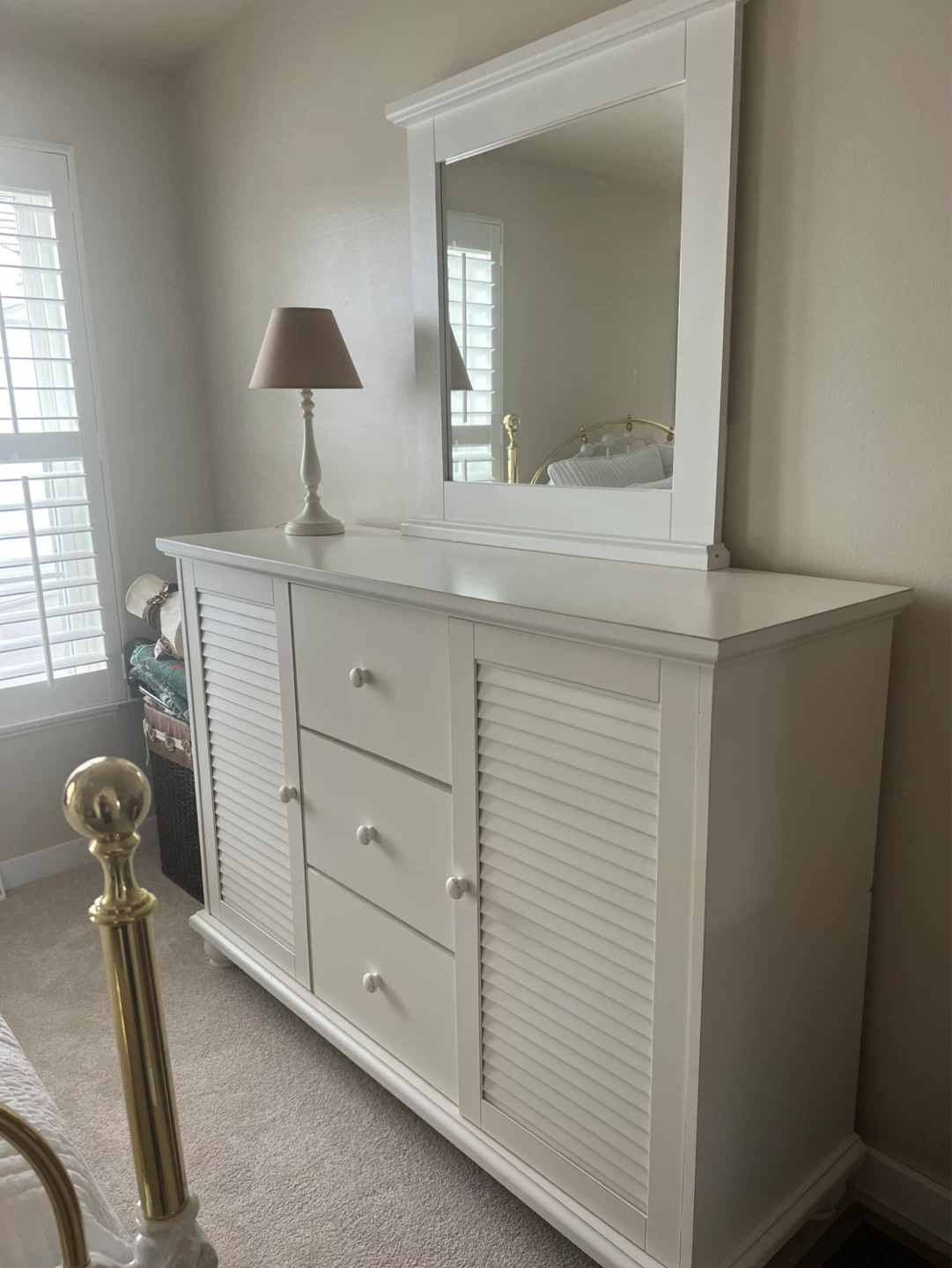 White Dresser with Mirror - photo 2