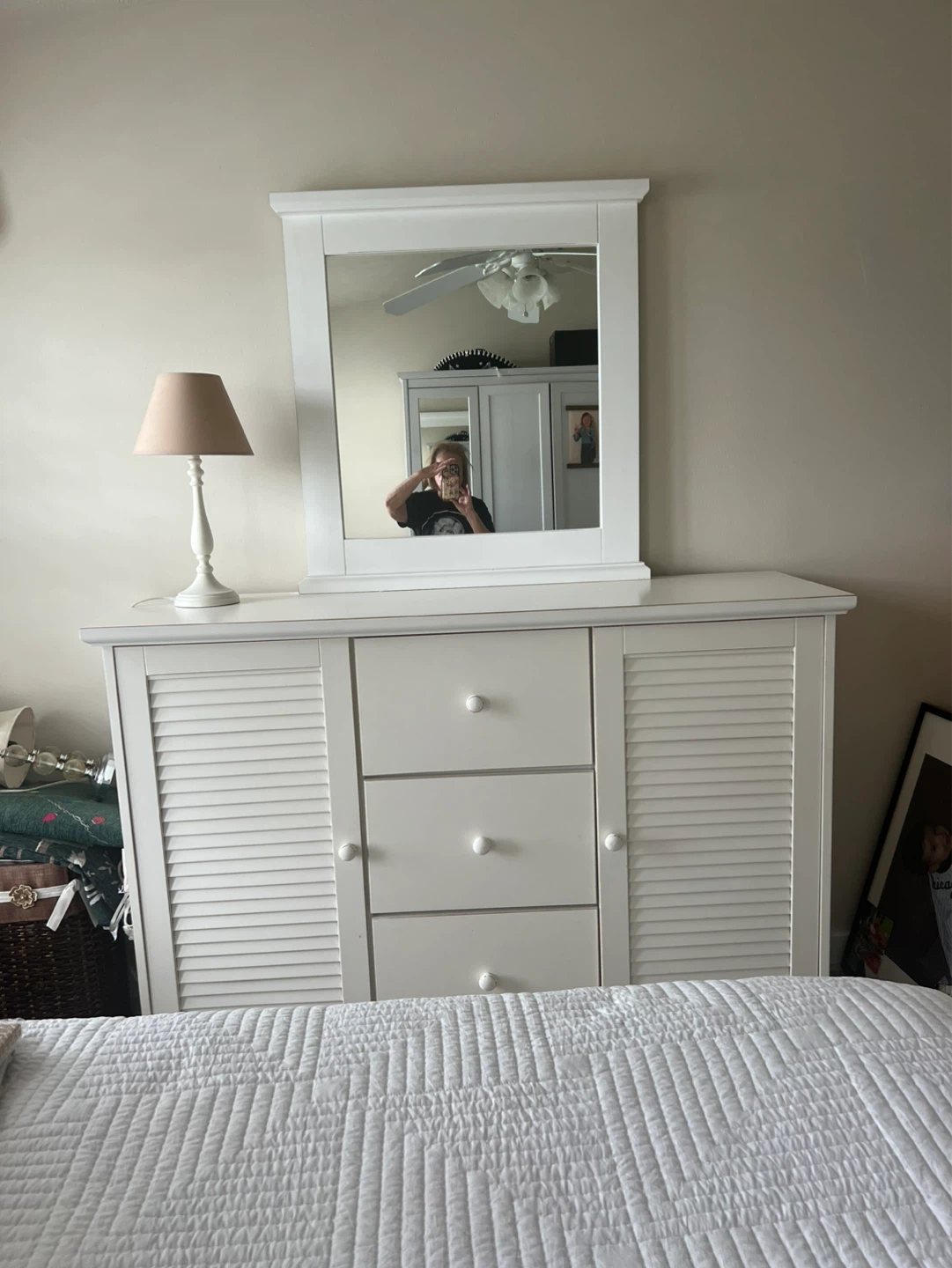 White Dresser with Mirror
