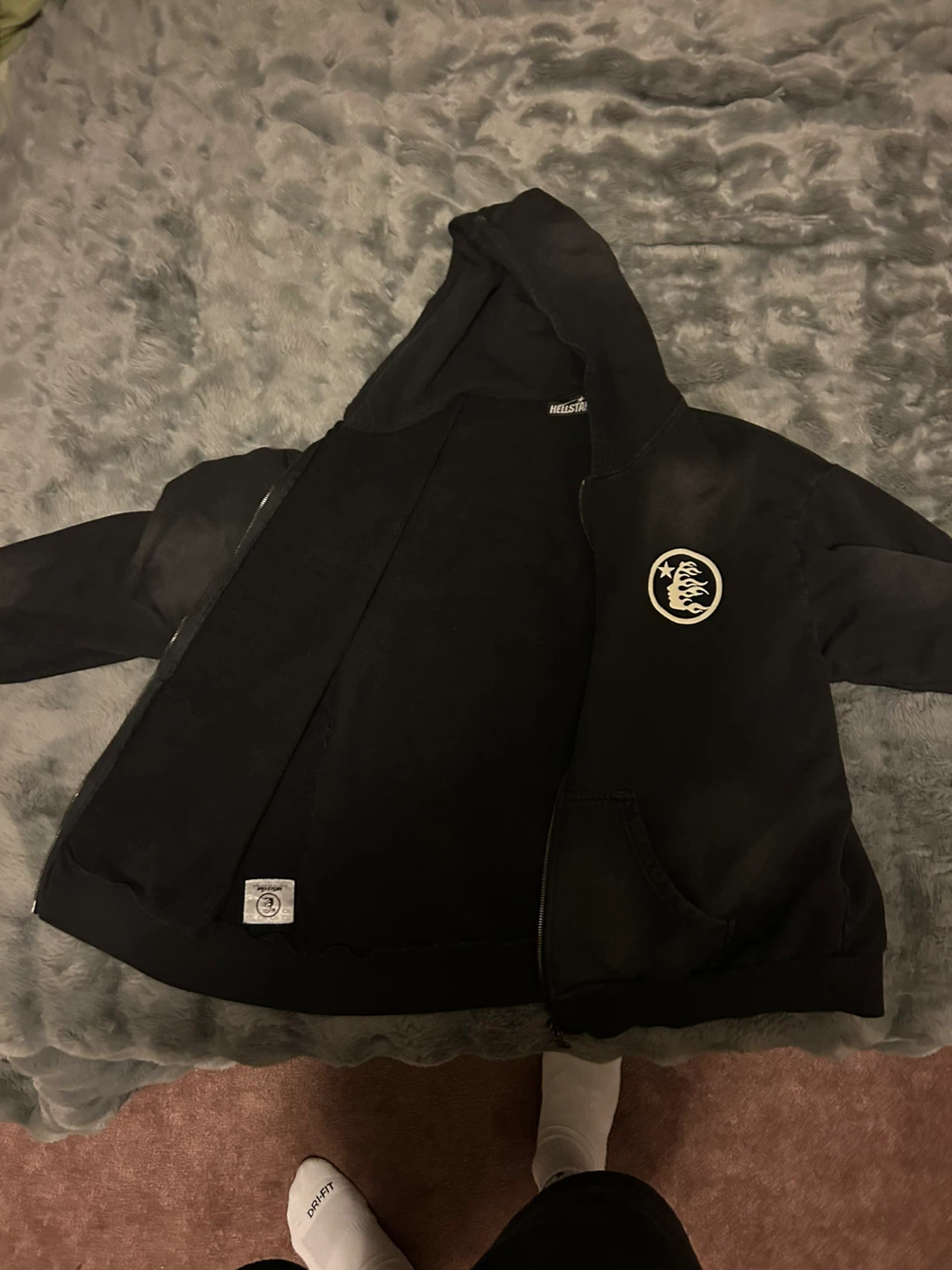 Hellstar Black Zip-Up Hoodie - photo 3