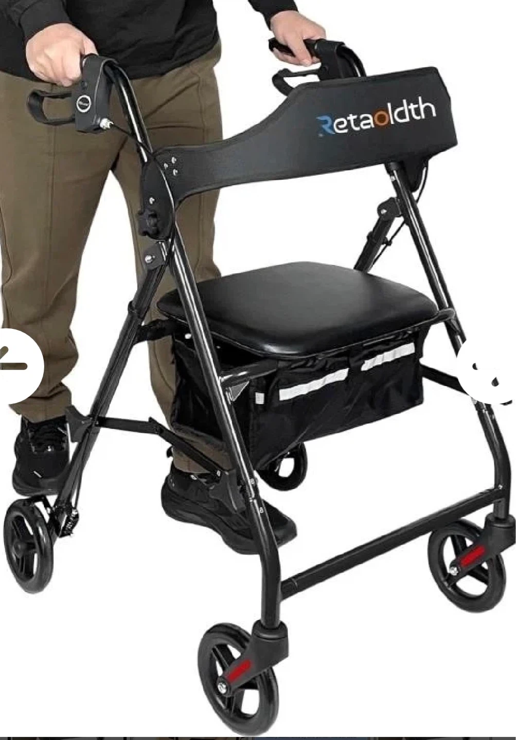 Retaoldth Foldable Rollator Walker with Seat for Seniors