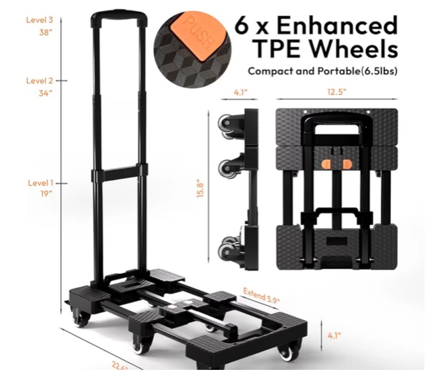 New:compact rolling cart-600lb capacity! - photo 4