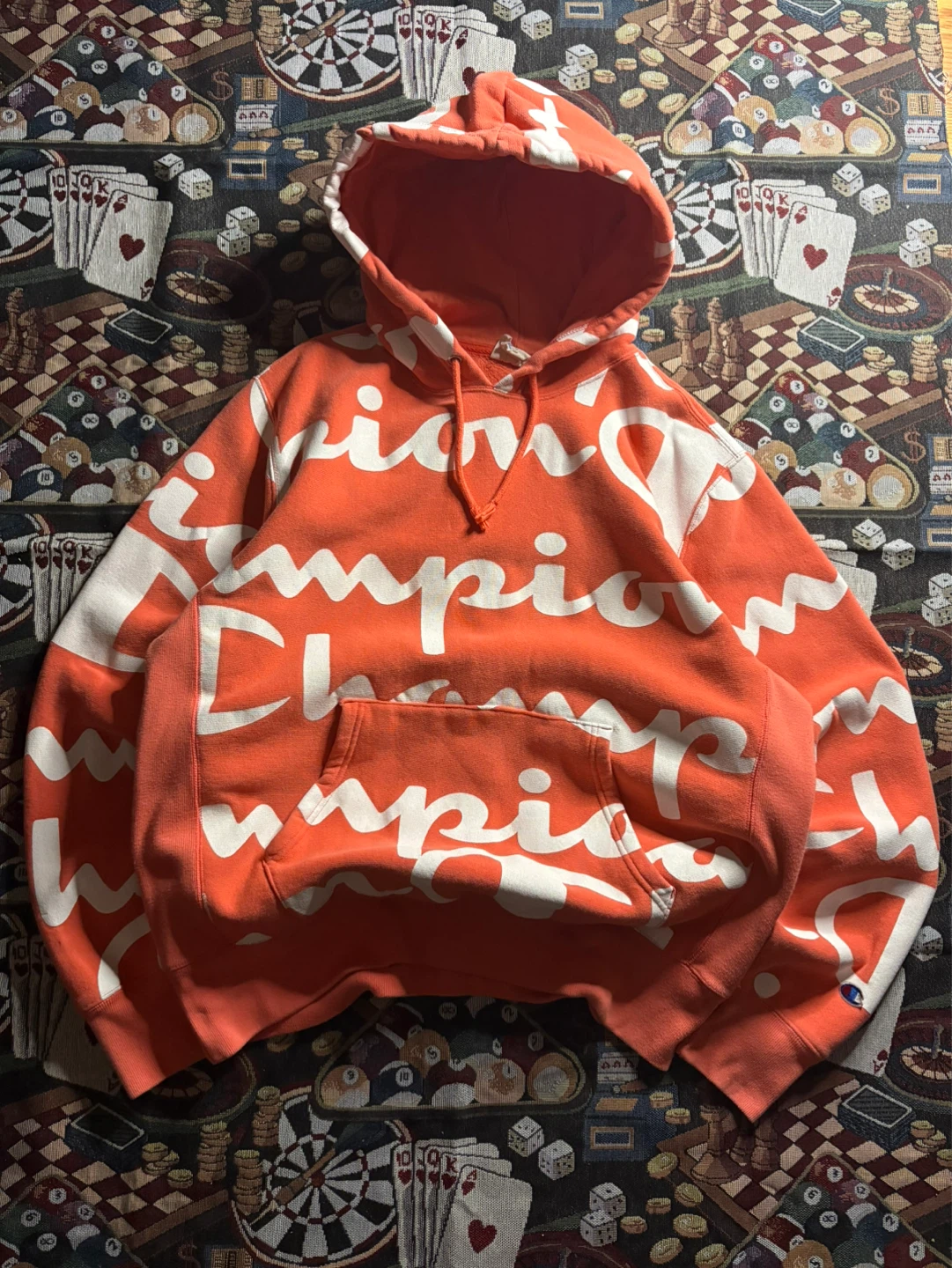 Champion All Over Logo Hoodie