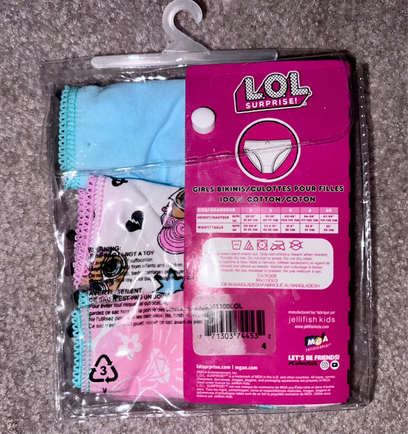 LOL Surprise! Girls' Bikini Underwear 3-Pack Size 4 - photo 2