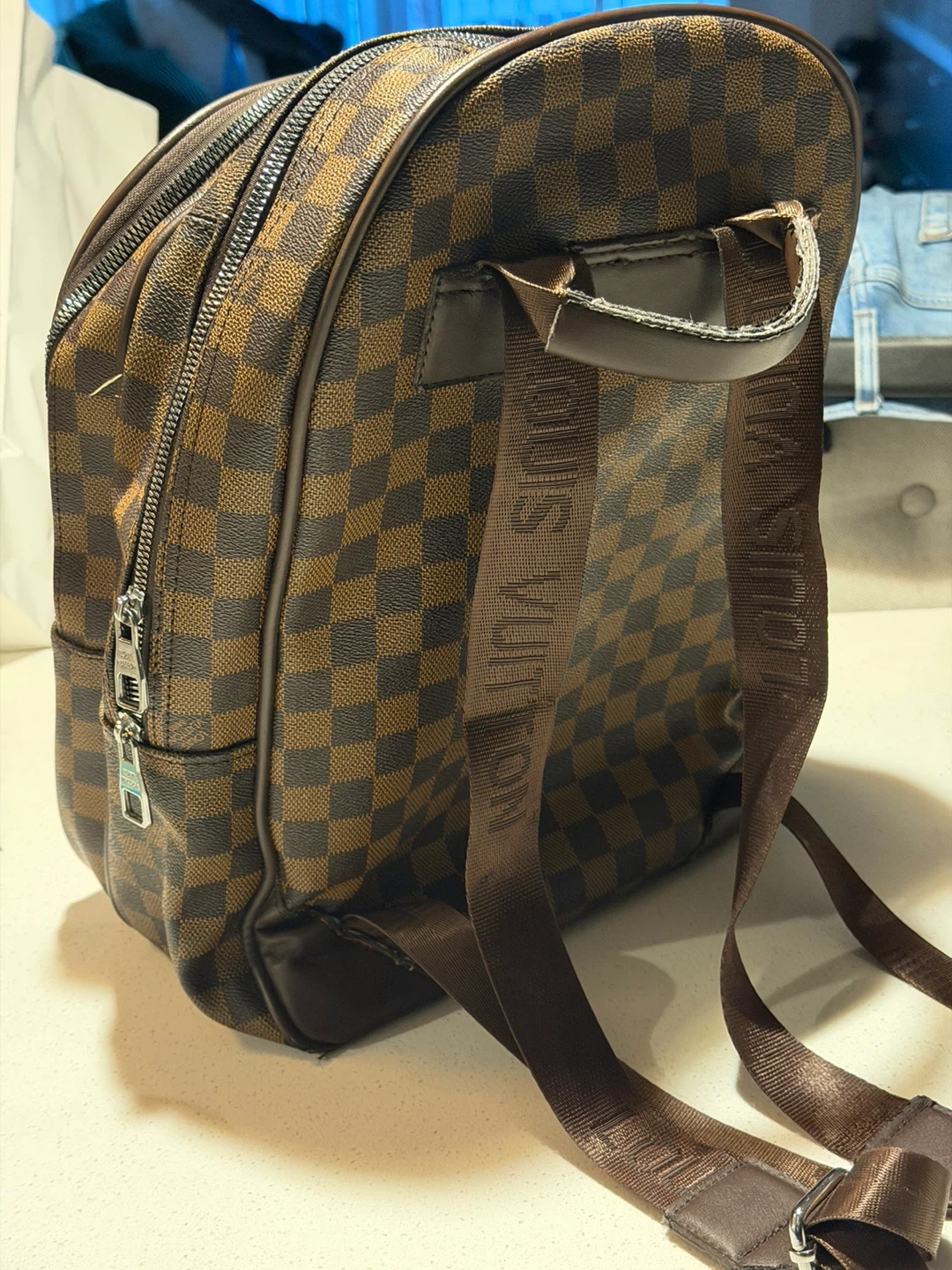 Louis Vuitton Damier Ebene Canvas Backpack - photo 3