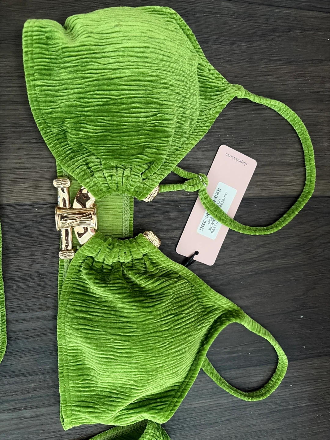 MICAS  Lime Green Velour 3-Piece Swimsuit - photo 2