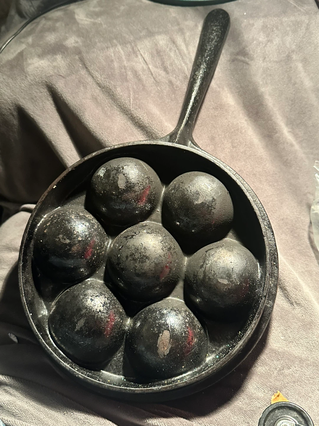 antique cast iron Æbleskiver pan - photo 2