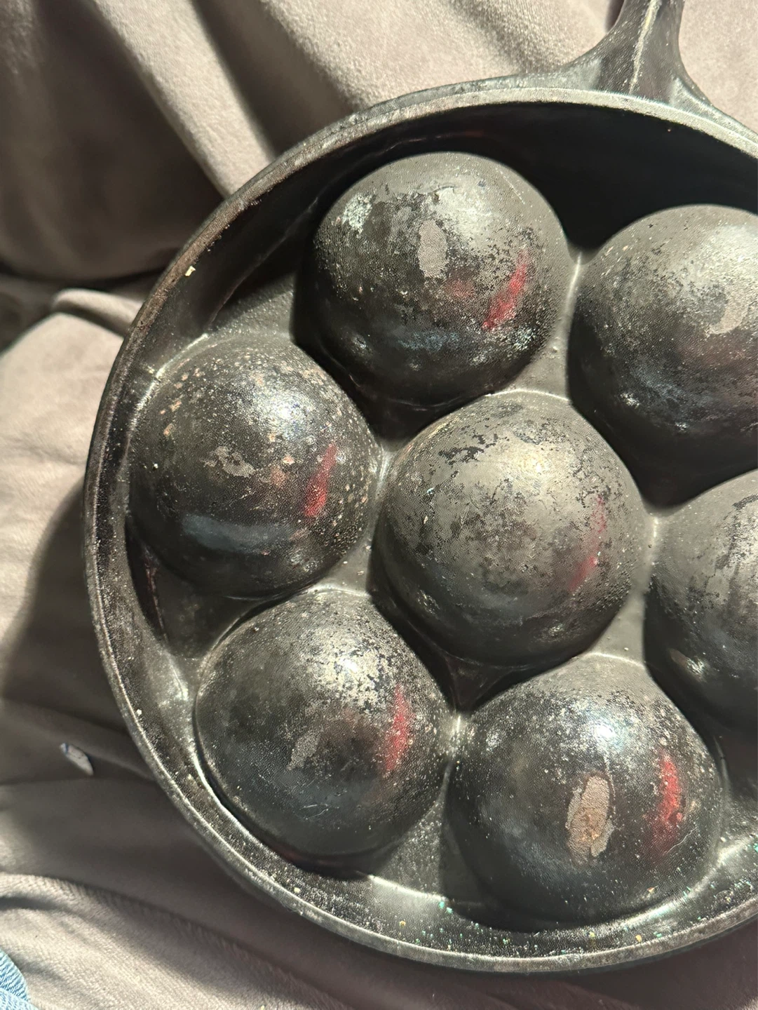 antique cast iron Æbleskiver pan - photo 3