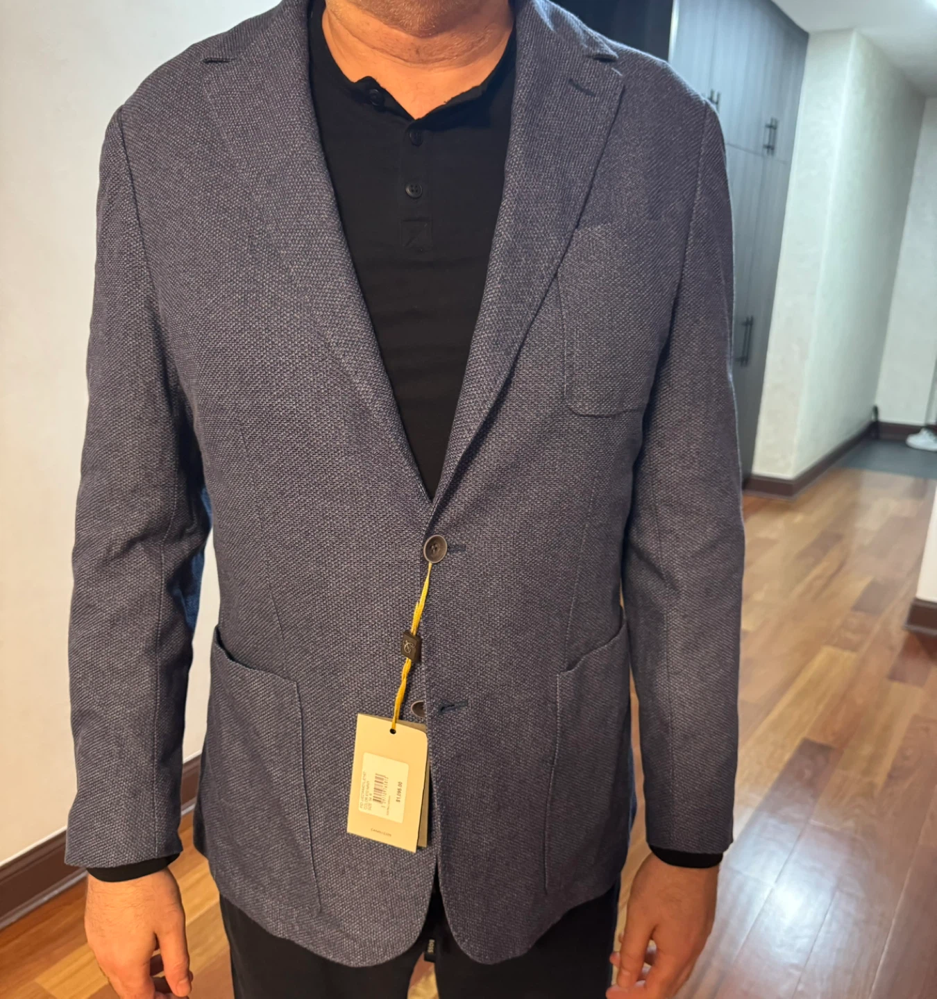 Canali Navy Cotton Blazer - Size 54R
