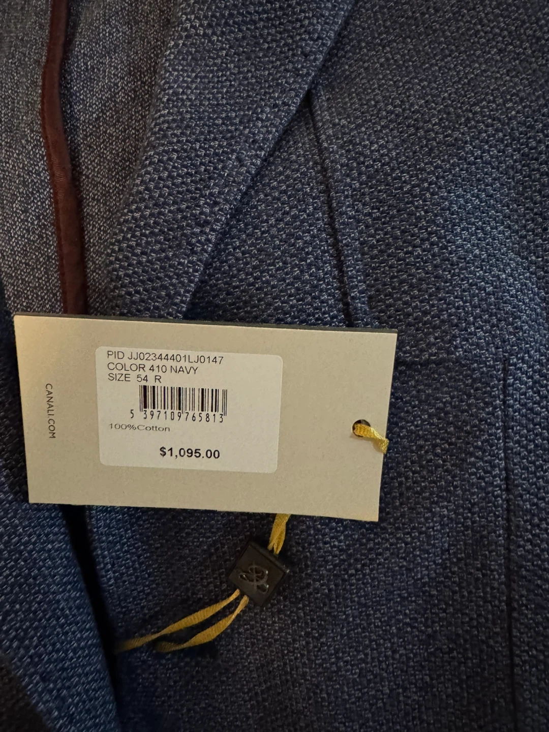 Canali Navy Cotton Blazer - Size 54R - photo 4