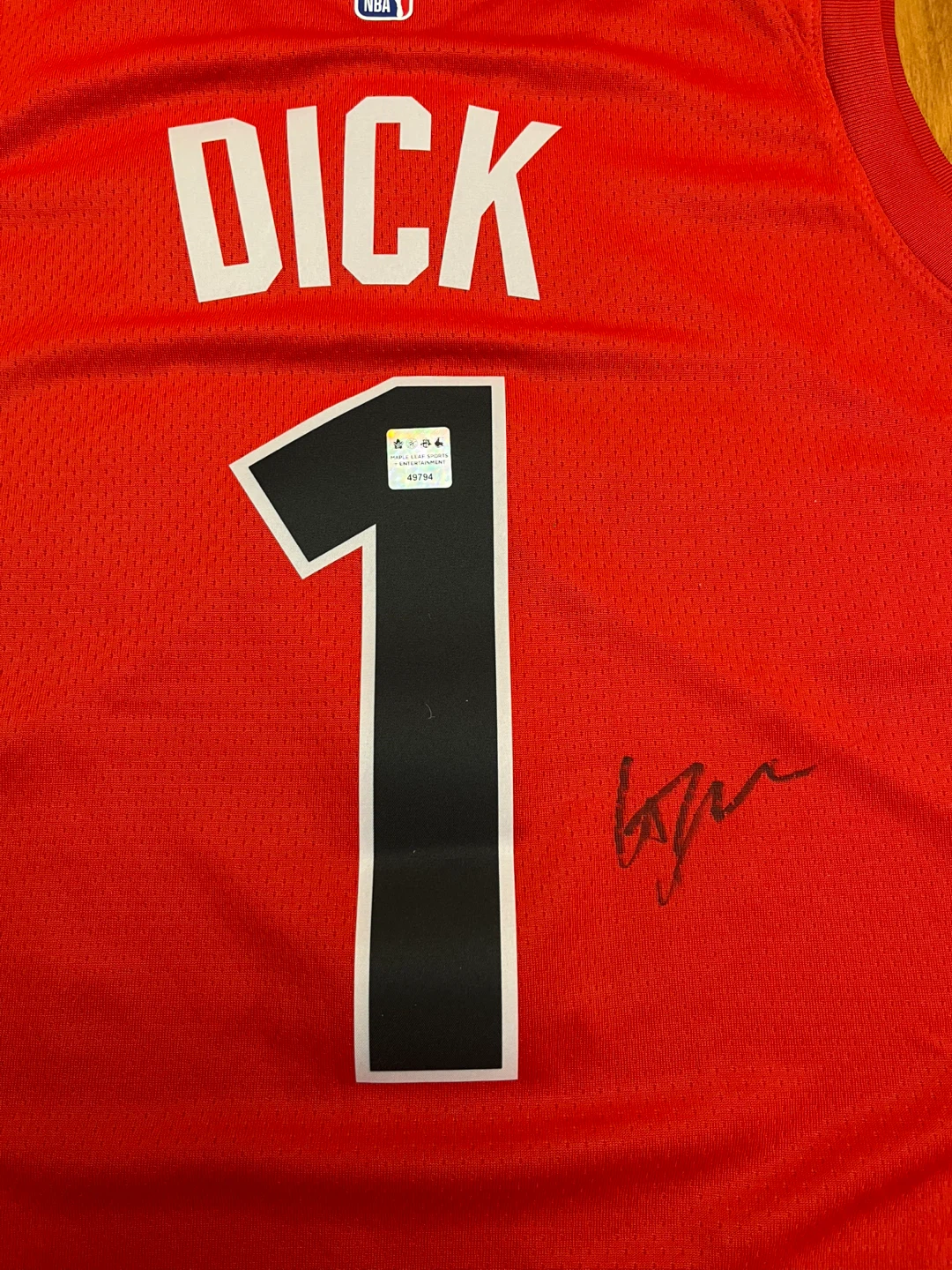 Gradey Dick Autographed Toronto Raptors Red Nike Jersey - photo 2