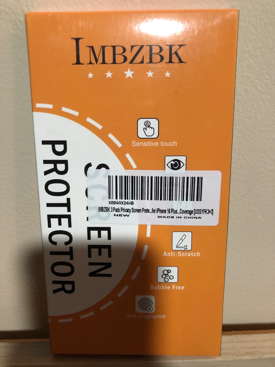 IMBZBK 3 Pack Privacy Screen Protector for iPhone 16 Plus
