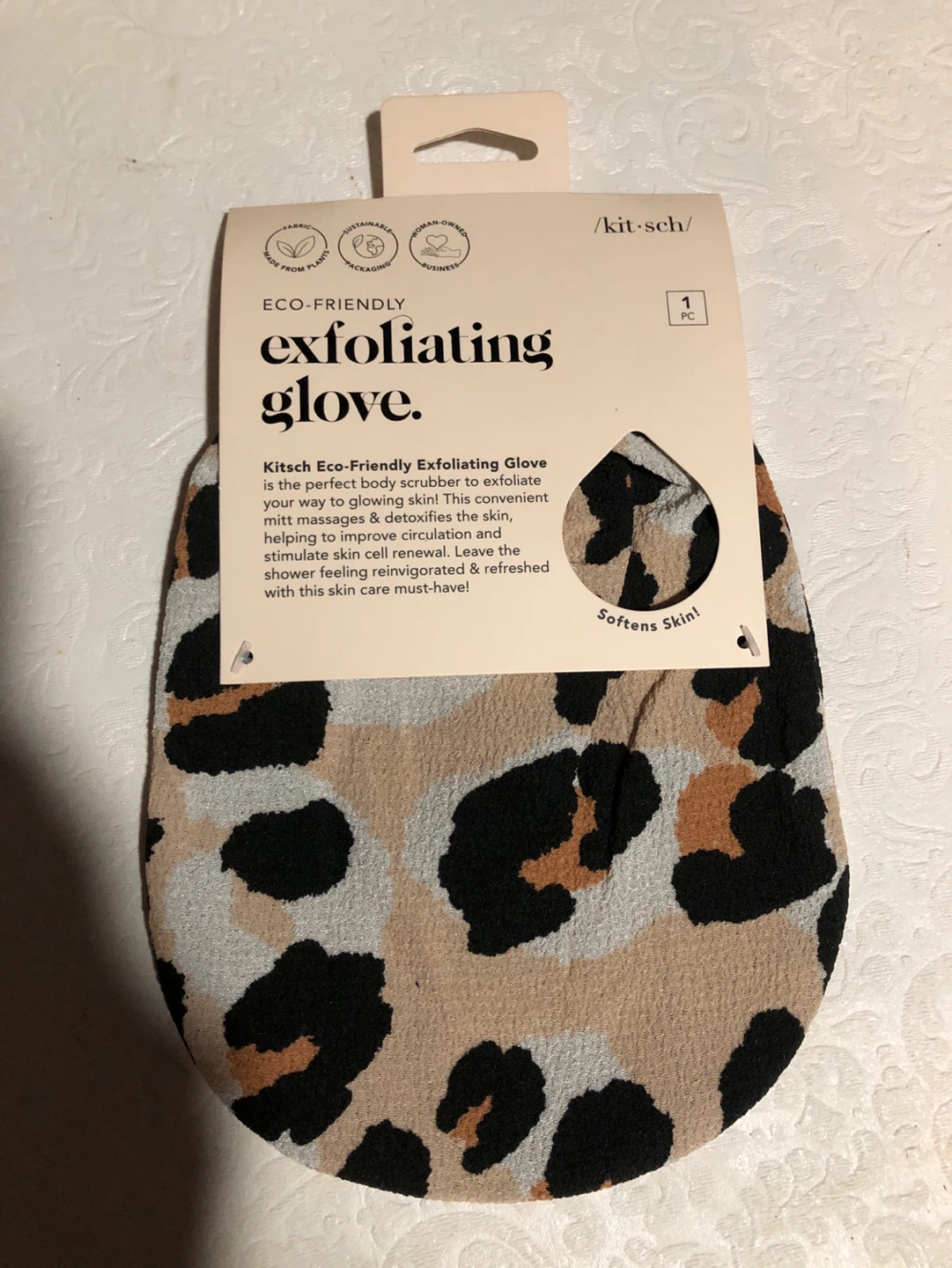 Kitsch Eco-Friendly Exfoliating Glove - Leopard Print