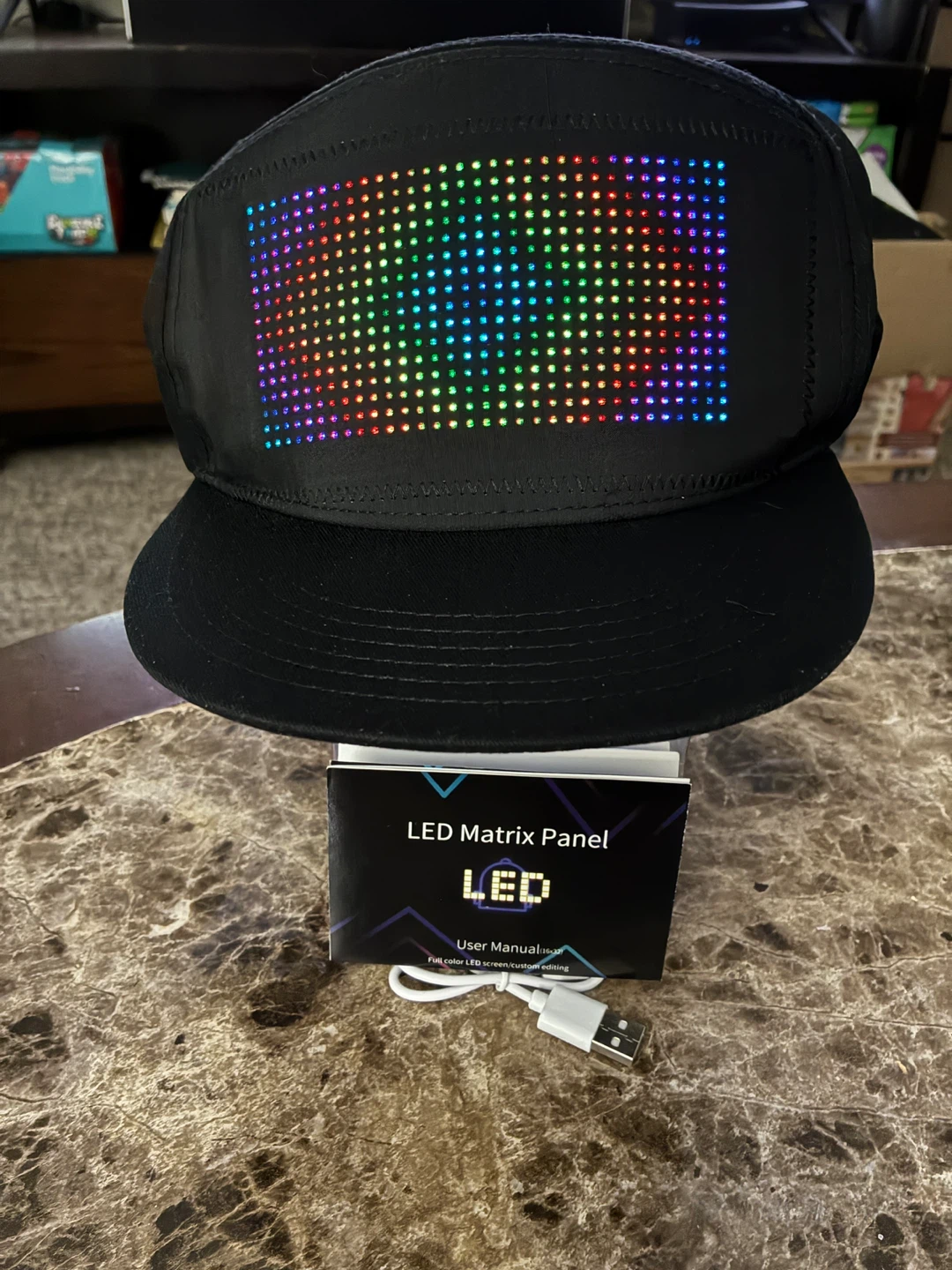 Black LED Matrix Panel Baseball Cap