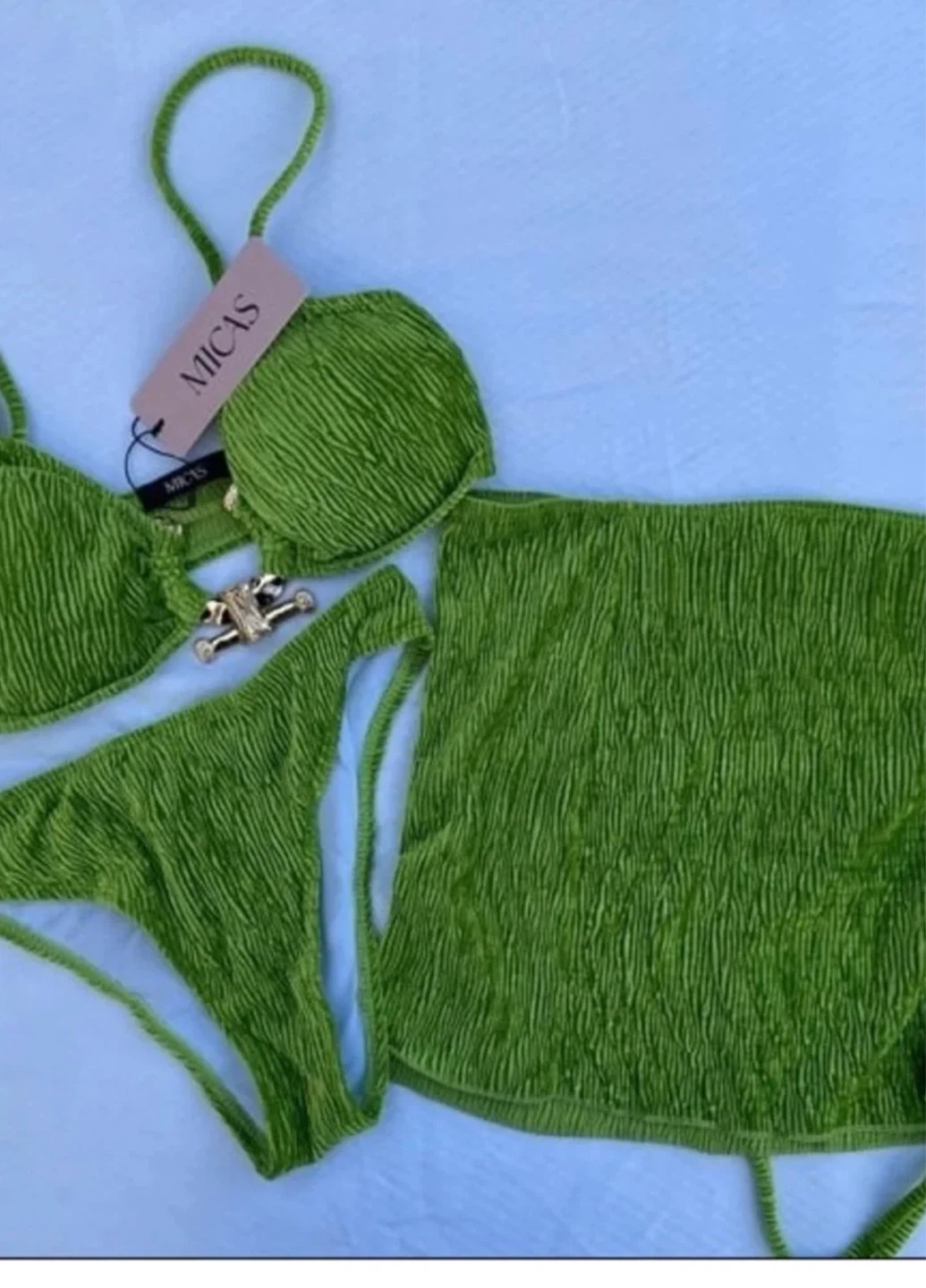 MICAS  Lime Green Velour 3-Piece Swimsuit - photo 5