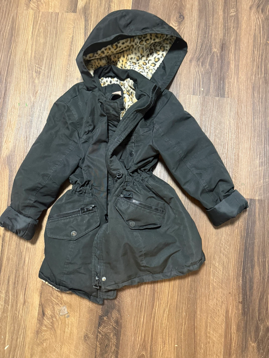 Urban Republic Girls Collection Black Lined Parka Jacket