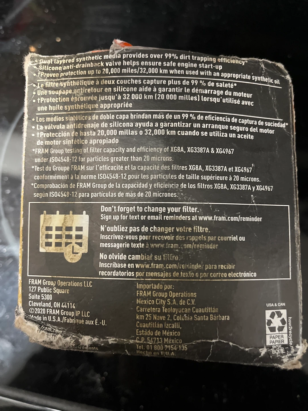 FRAM Oil Filter - Ultra Synthetic XG2 - photo 4