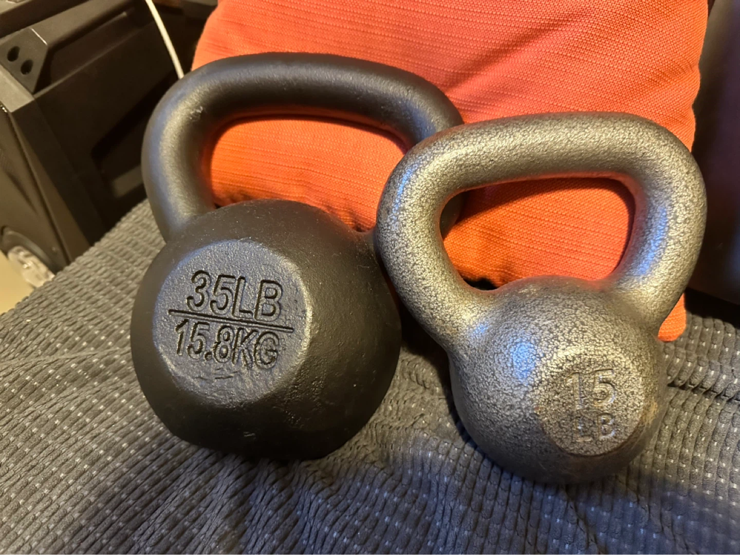Two Kettlebells: 35LB and 15LB