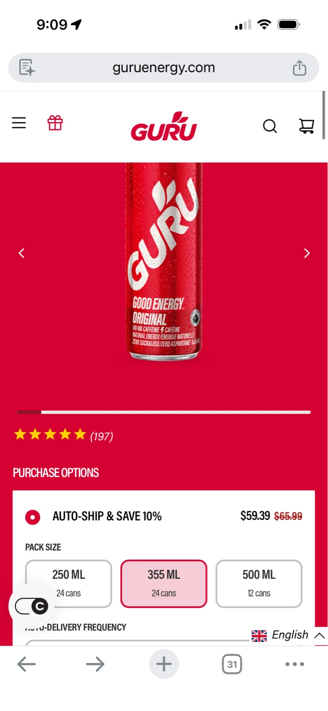 Guru energy drink - 23 cans - photo 3