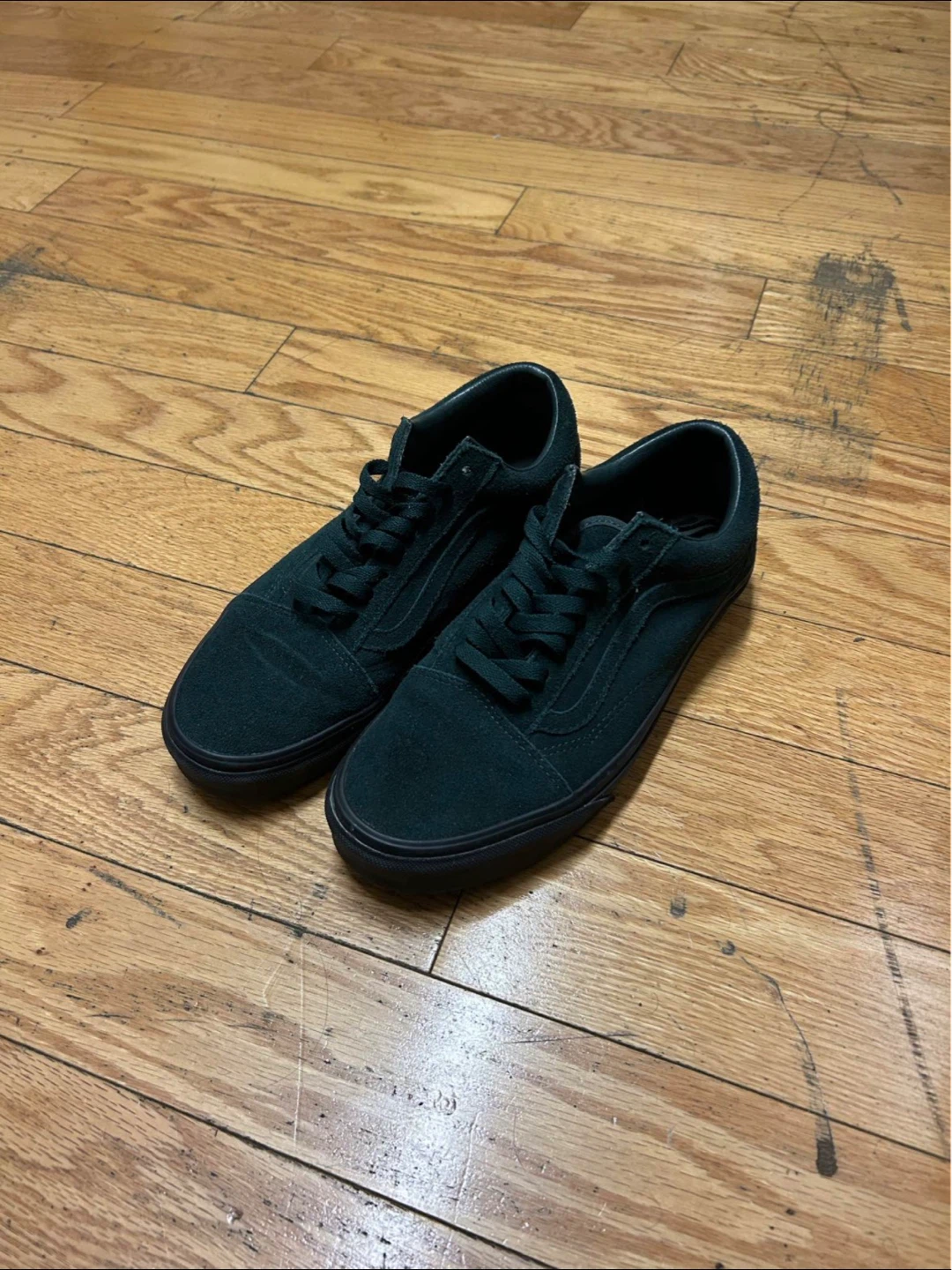 Vans Old Skool Dark Green Suede Sneakers - Men's 9.5
