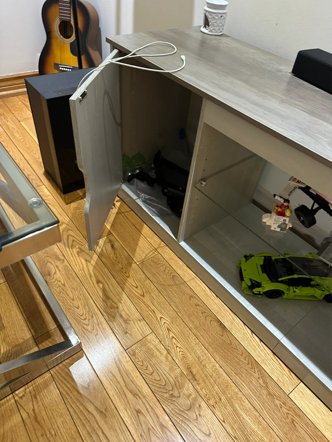 Modern Grey TV Stand with Storage - photo 2