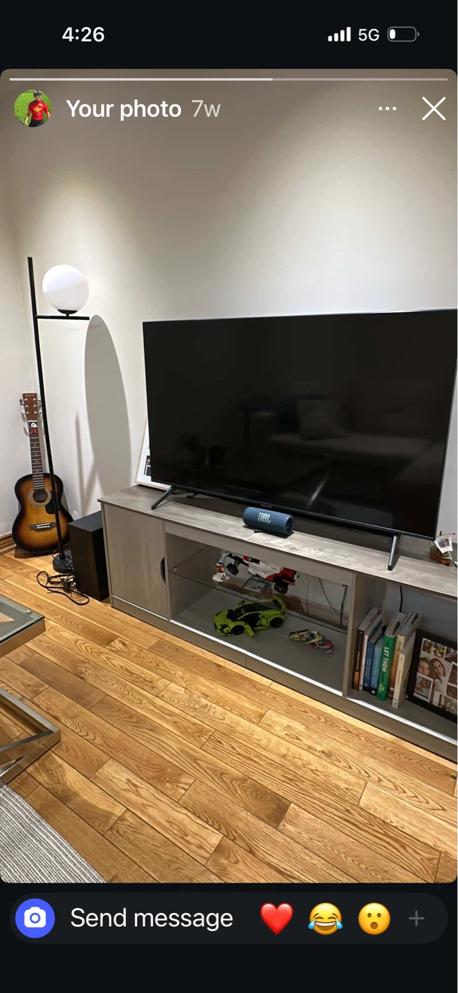 Modern Grey TV Stand with Storage