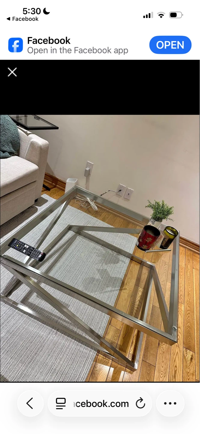 Glass and Metal Coffee Table