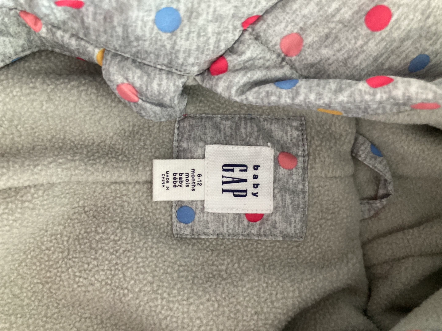 Baby Gap Grey Polka Dot Snowsuit 6-12 Months - photo 2