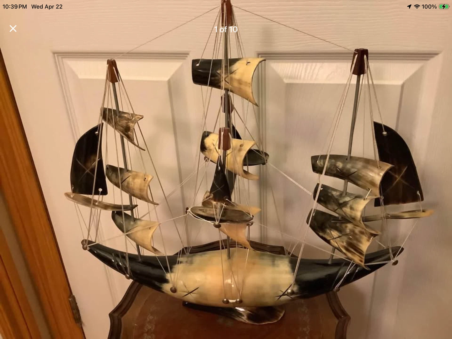 Hd Crafted Cow Horn Schooner Sailboat 🐞