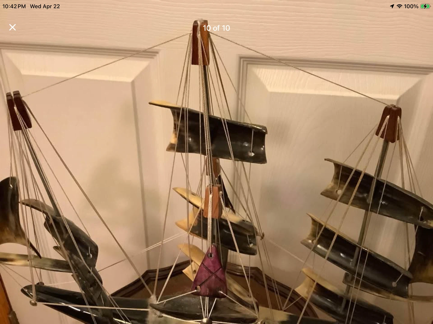 Hd Crafted Cow Horn Schooner Sailboat 🐞 - photo 4